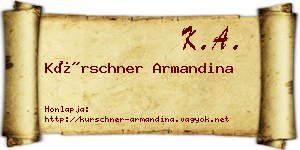 Kürschner Armandina névjegykártya